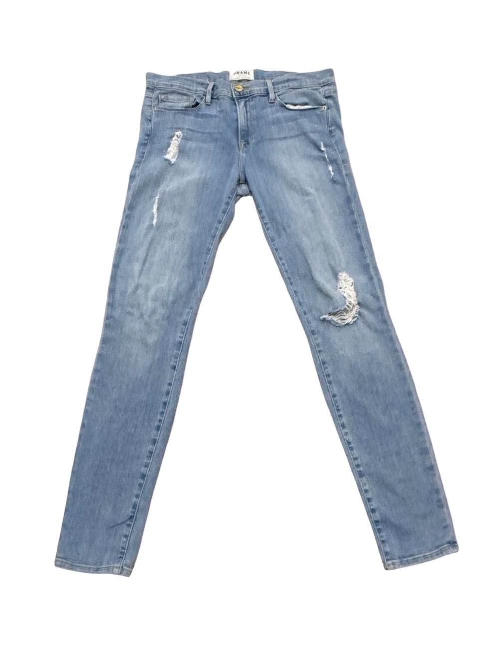 Women’s FRAME Denim Le Skinny de Jeanne Distressed Jeans Blue